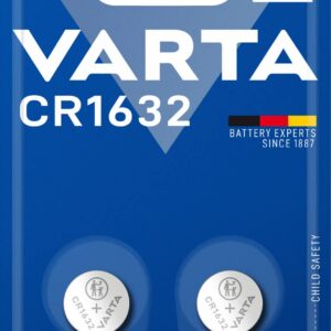 VARTA Piles Bouton CR1632, lot de 2, Lithium Coin, 3V, emballage sécurisé pour les enfants, pour petits appareils électroniques - montres, clés de voiture, télécommandes