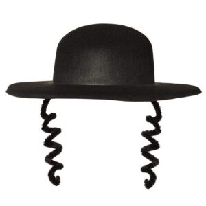 Boland - Chapeau pour Adultes, Chapeau avec Boucles de Temple, Couvre-Chef, prêtre, Religion, Accessoire, Costume, Carnaval, soirée déguisée