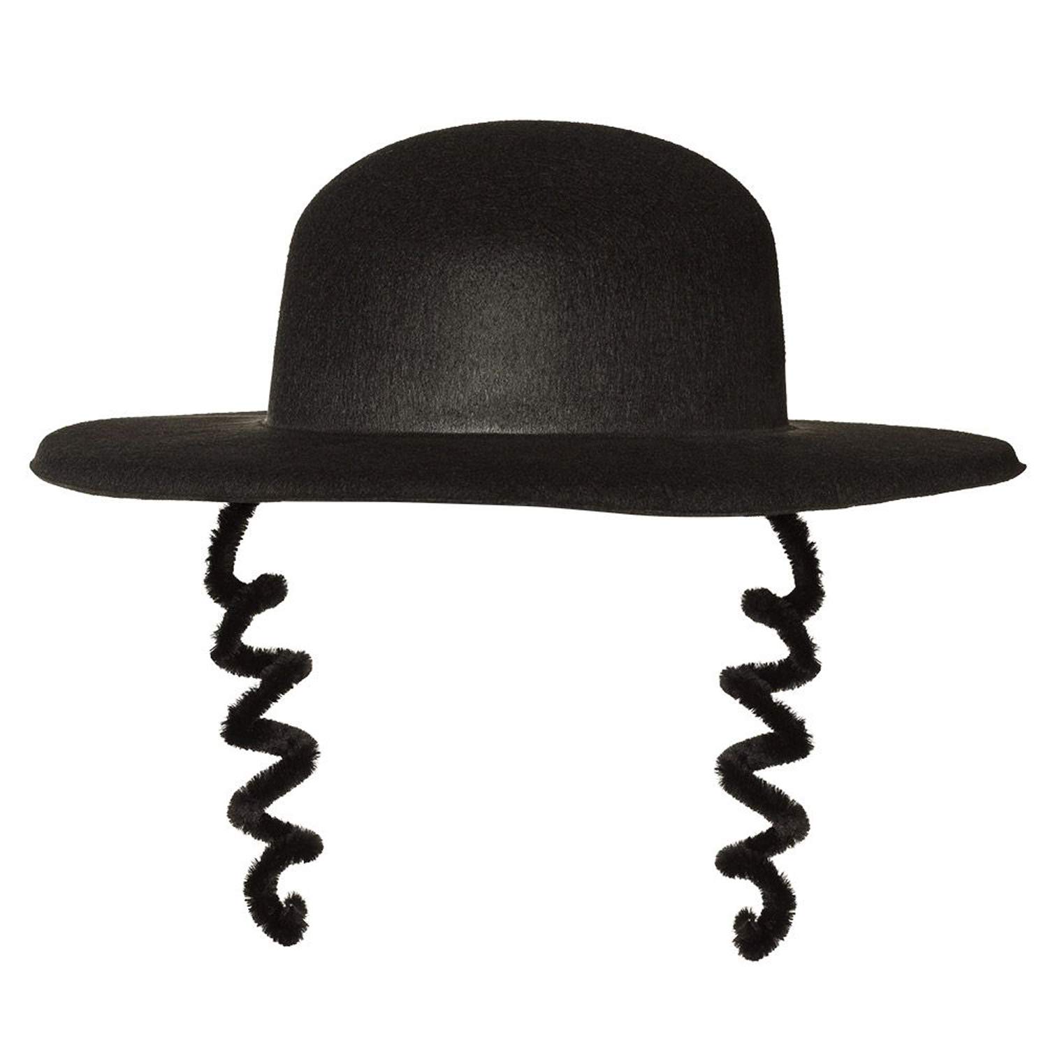 Boland - Chapeau pour Adultes, Chapeau avec Boucles de Temple, Couvre-Chef, prêtre, Religion, Accessoire, Costume, Carnaval, soirée déguisée