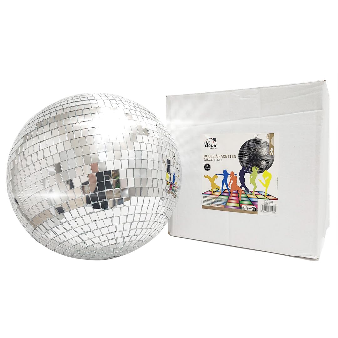 P'TIT CLOWN — Boule à facettes Ø 30 cm argentée – Image 4