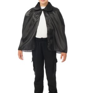 P'tit Clown - 16202 - Cape Enfant avec Col - 60 cm - Parfaite pour Déguisement d'halloween, Carnaval, Fêtes Costumées et Évènements à Thème Vampire, Dracula, Sorcier - en Tissu Polyester