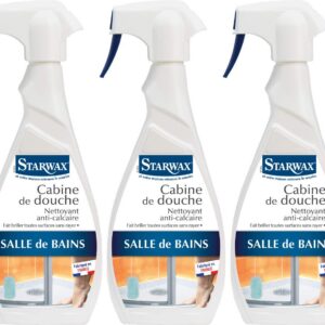 STARWAX Nettoyant Anti-Calcaire pour Cabine de Douche - 3x 500ml - Idéal pour Éliminer le Calcaire d'une Cabine de Douche