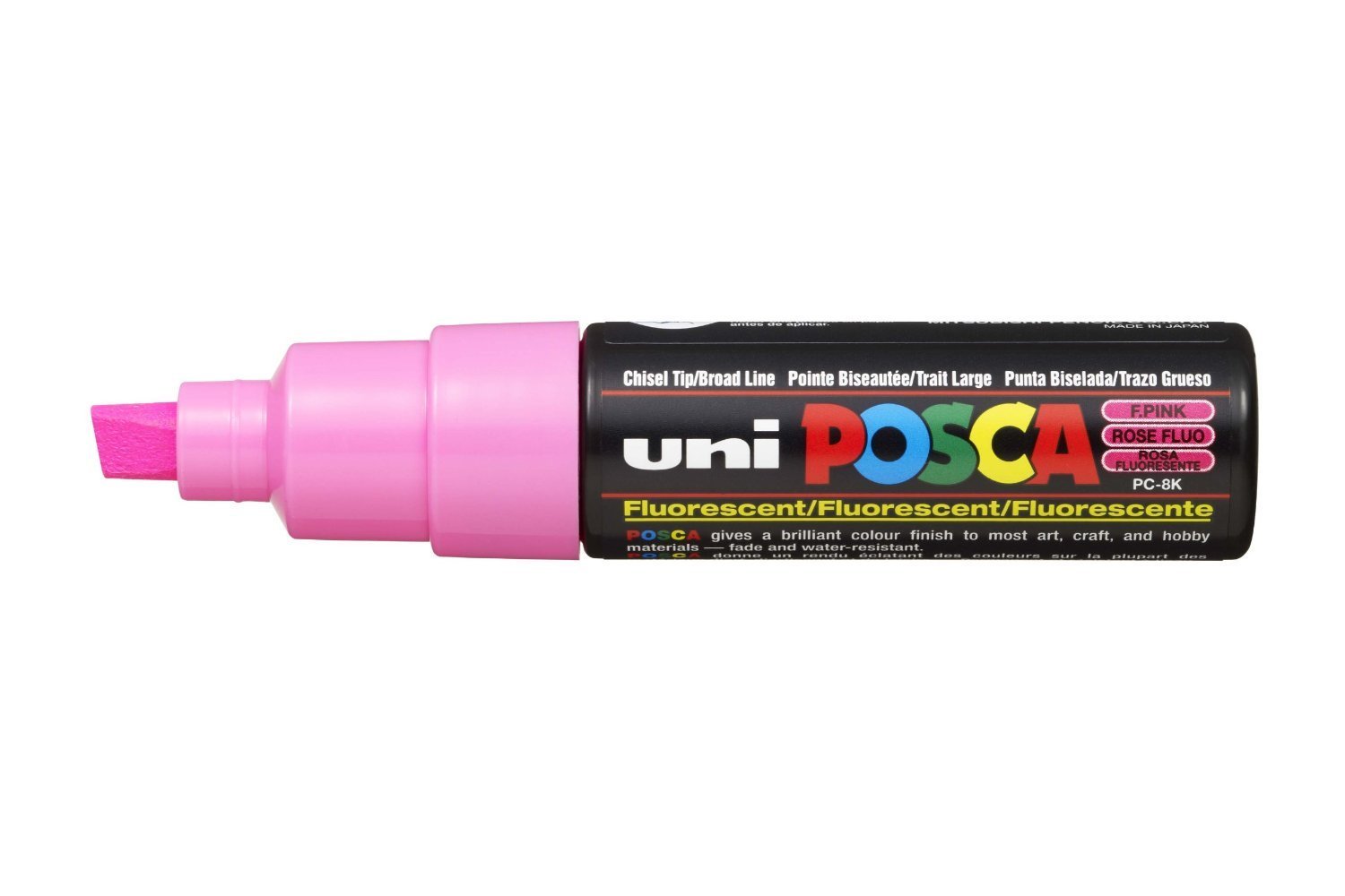 UNI-BALL Marqueur Pte large biseautée POSCA PC8K 8mm Rose Fluo
