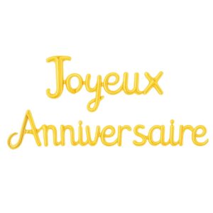 P'TIT CLOWN - Ballon Aluminium Joyeux Anniversaire - Alphabet - Gonflable à l'Air - Parfait pour Fêtes d'Anniversaires Adultes, Enfants, Célébrations, Party