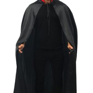 P'tit Clown - 16204 - Cape Homme Satinée avec Col - 140 cm - Parfaite pour Déguisement d'halloween, Carnaval, Fêtes Costumées et Évènements à Thème - Vampire - Dracula - Sorcier