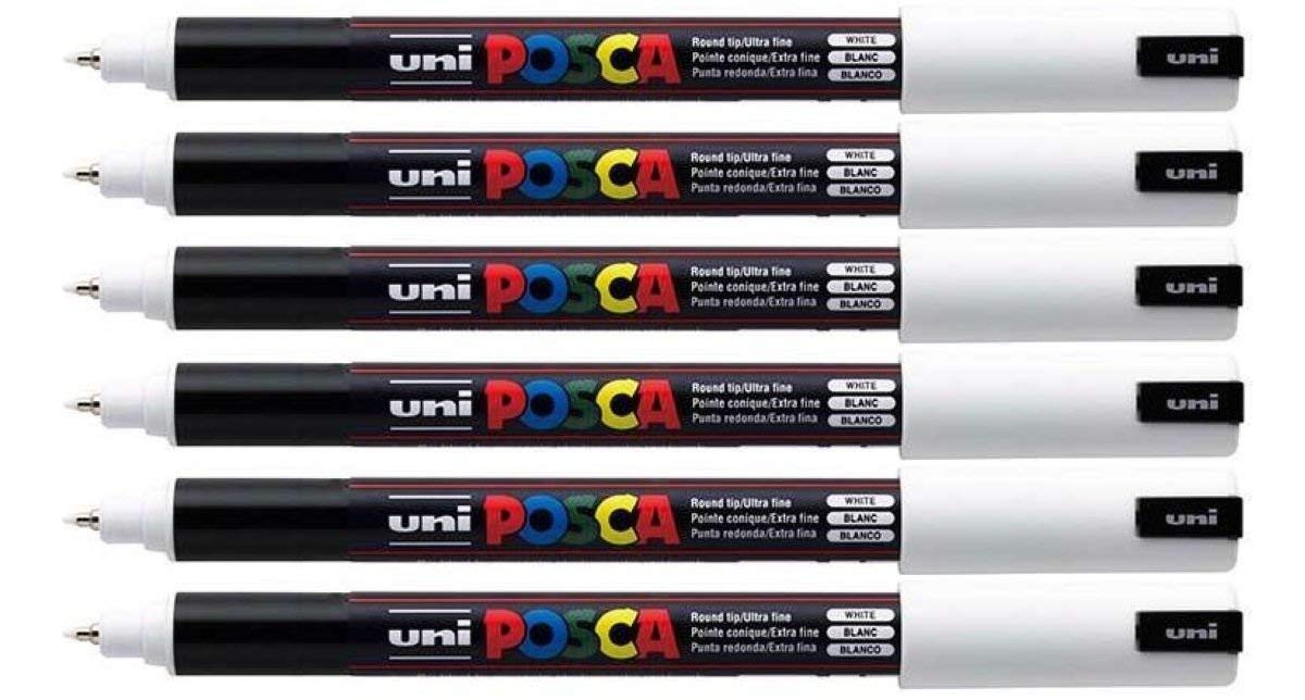 Uni-Ball Réf 9002000 Posca PC3M Marqueur Pointe fine Trait 0,9 à 1,3 mm Noir Lot de 12 (Import Royaume Uni)
