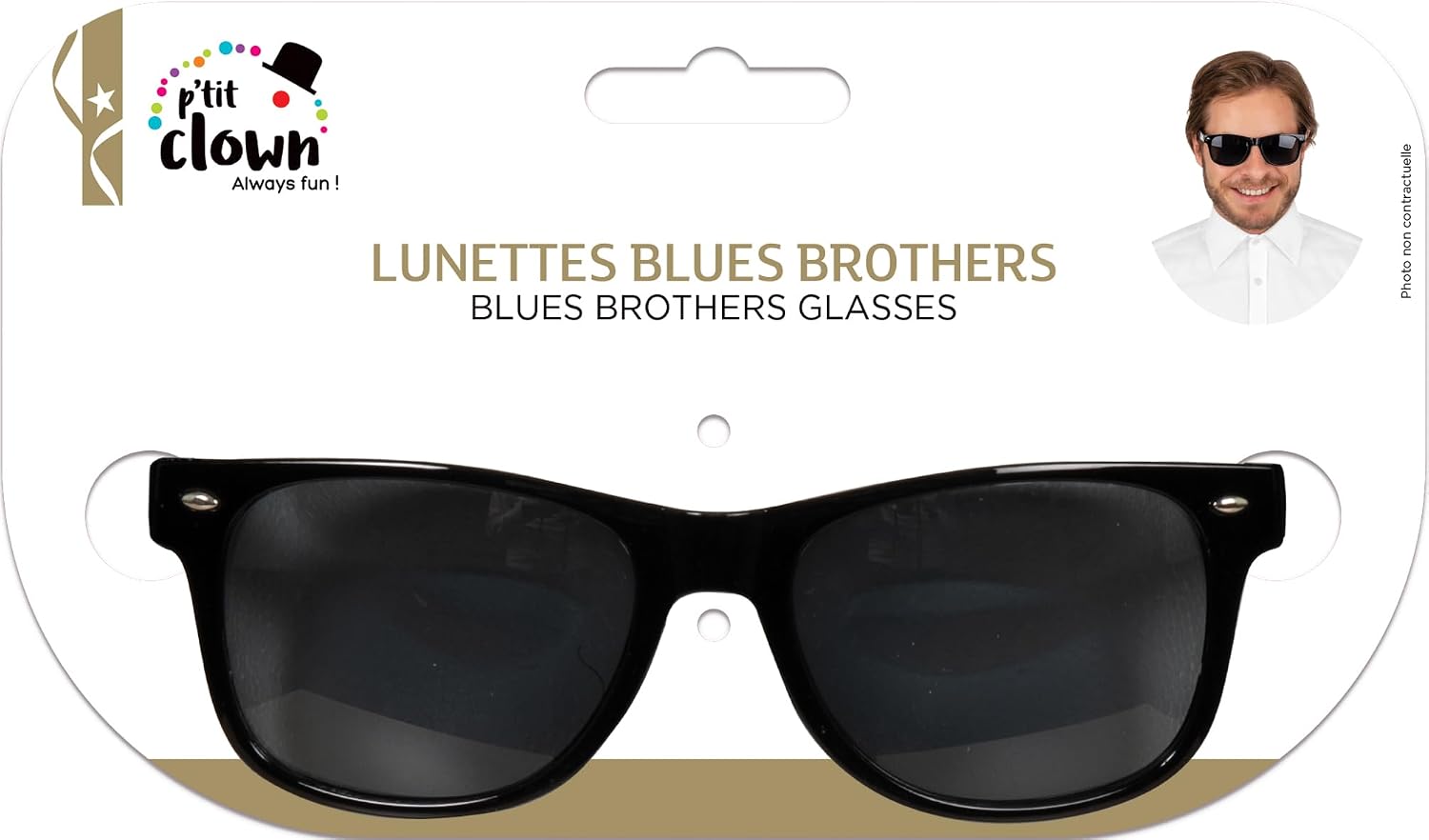 P'TIT CLOWN — Lunettes de déguisement Blues Brothers – Image 2