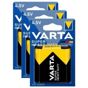 VARTA Lot de 3 Blisters x 1 Pile Plate Zinc-Carbon Superlife 4.5V 3R12