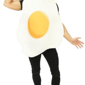 P'TIT CLOWN - 23785 - Costume Œuf - Déguisement Humouristique Adulte - Unisexe - Tunique - Parfait pour Carnaval, Halloween, Cosplay, Fêtes Costumées - Polyester - Taille Unique - Blanc