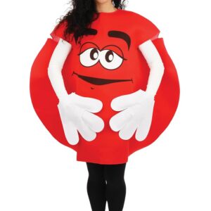 P'TIT CLOWN - 76701 - Costume Bonbon Adulte - Unisexe - Parfait pour Déguisement Carnaval, Halloween, Cosplay, Anniversaires, Fêtes à Thème, Soirées Déguisées - Polyester - Taille Unique - Rouge