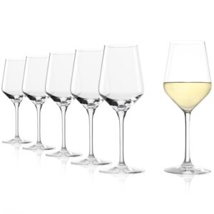 Stölzle Lausitz Verres à Vin Blanc Revolution Lot de 6, 365 ml – Verres Idéaux pour Grands Vins Blancs & Rouges Moyennement Corsés – Élégant Verre à Vin en Cristal – Lavable au Lave-Vaisselle