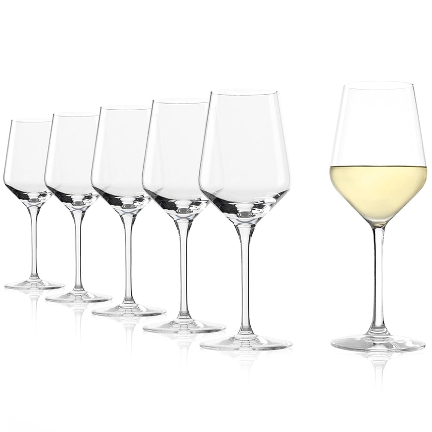 Stölzle Lausitz Verres à Vin Blanc Revolution Lot de 6, 365 ml – Verres Idéaux pour Grands Vins Blancs & Rouges Moyennement Corsés – Élégant Verre à Vin en Cristal – Lavable au Lave-Vaisselle