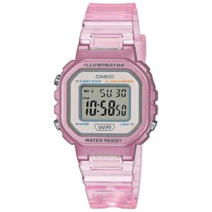 Casio Montre Quartz Unisexe 30.00mm avec Cadran Clear Digitale et Bracelet en Plastic/Resin Bracelet Rose LA-20WHS-4AEF