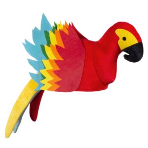 Boland 52538 Chapeau perroquet, chapeau en peluche avec feutre, chapeau, oiseau de paradis, costume, carnaval, fête à thème