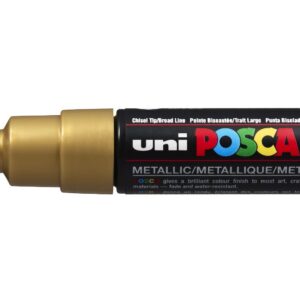 Uni-Posca-Marqueur pour verre Peinture PC- 8 k Stylo pointe biseautée large de 8 mm doré