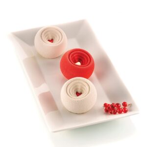 silikomart | Moule en silicone pour Monoportions COCCOLA, antiadhésif, 6 Monoportions, Lot de 1 Moule à gâteau, Design 3D, Ø 75 h 35 mm, Volume 780 ml, Made in Italy, Crème