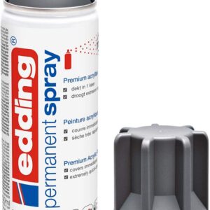 edding 5200 spray permanent - anthracite mat - 200 ml - peinture acrylique pour peindre ou décorer verre, métal, bois, céramique, plastique, toile - peinture acrylique en aérosol