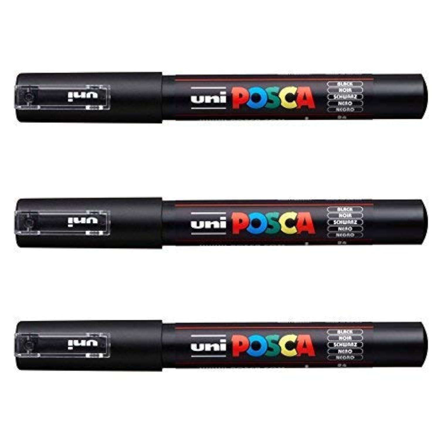 Posca Lot de 3 marqueurs PC-1M Uni-Ball (gamme complète de 22 couleurs disponibles)