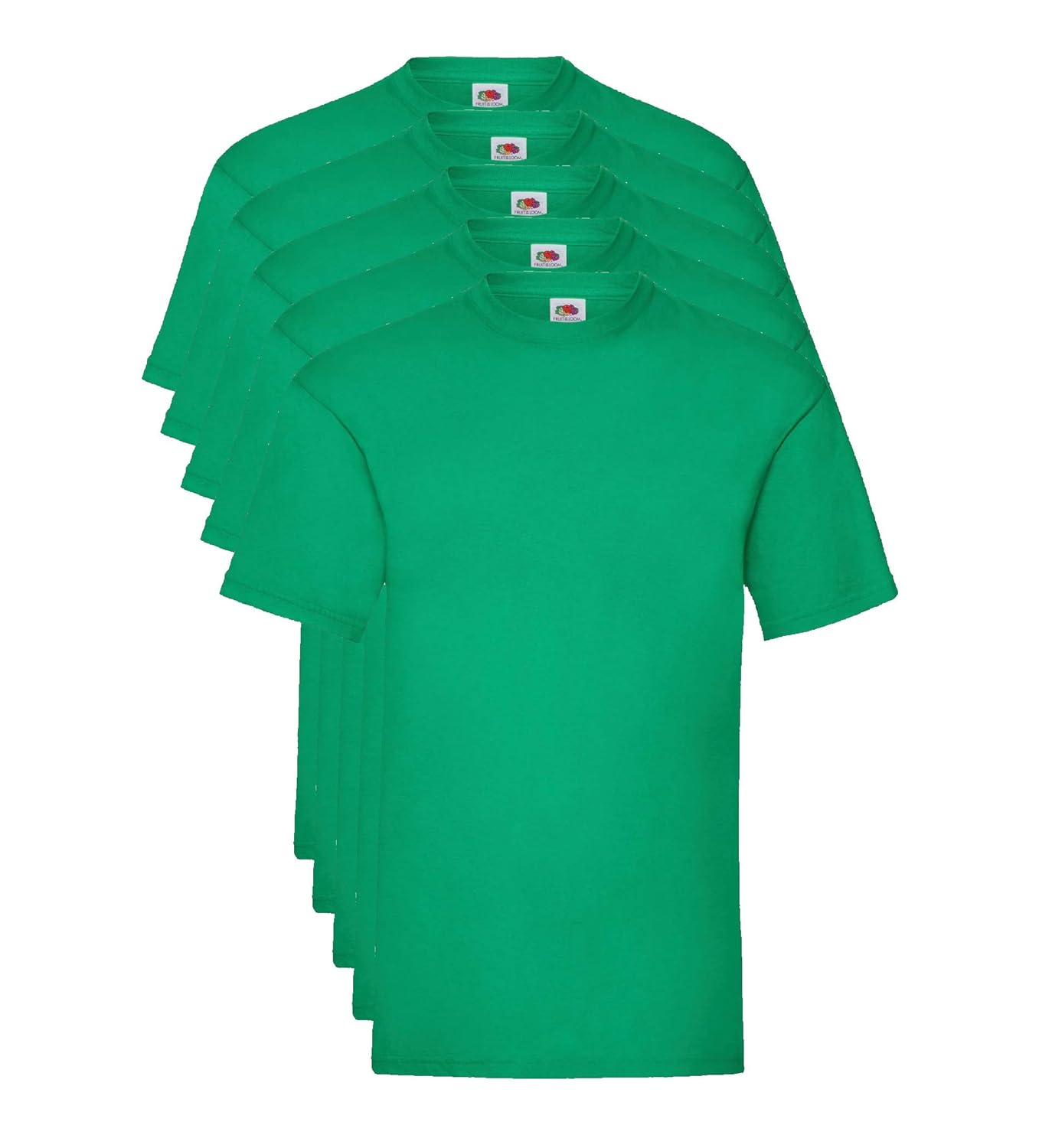Fruit of the Loom Valueweight 5 Pack, T-Shirt Homme, Vert (Kelly Green 47), Large