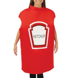 P'TIT CLOWN - Déguisement Ketchup, Moutarde - Costume pour Adulte - Parfait pour Carnaval, Fêtes Costumées et Évènements à Thème - Taille Unique (Ketchup)