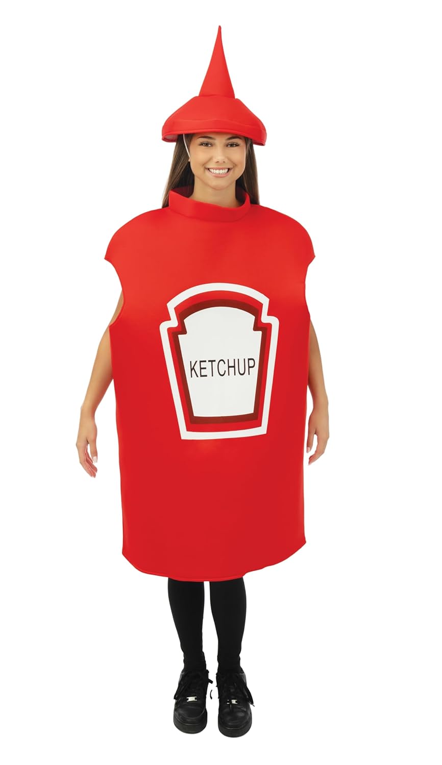 P'TIT CLOWN - Déguisement Ketchup, Moutarde - Costume pour Adulte - Parfait pour Carnaval, Fêtes Costumées et Évènements à Thème - Taille Unique (Ketchup)