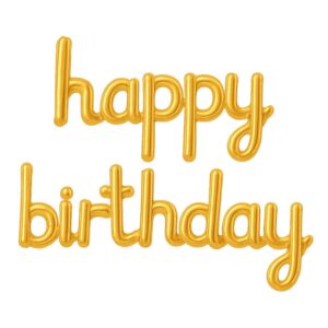 P'TIT CLOWN - Ballon Aluminium Joyeux Anniversaire - Alphabet - Gonflable à l'Air - Parfait pour Fêtes d'Anniversaires Adultes, Enfants, Célébrations, Party (Happy Birthday)