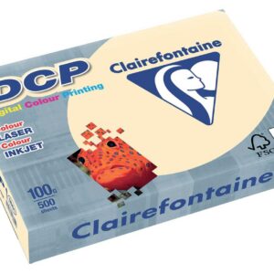 CLAIREFONTAINE Lot de 5 Ramettes 500 Feuilles Papier DCP 100g A4 210x297 mm Certifié FSC Ivoire