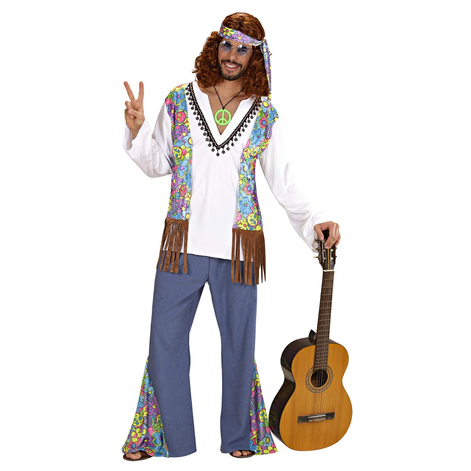 W WIDMANN MILANO Party Fashion - Costume Woodstock Hippie, Flower Power, Peace, années 60, déguisements de carnaval