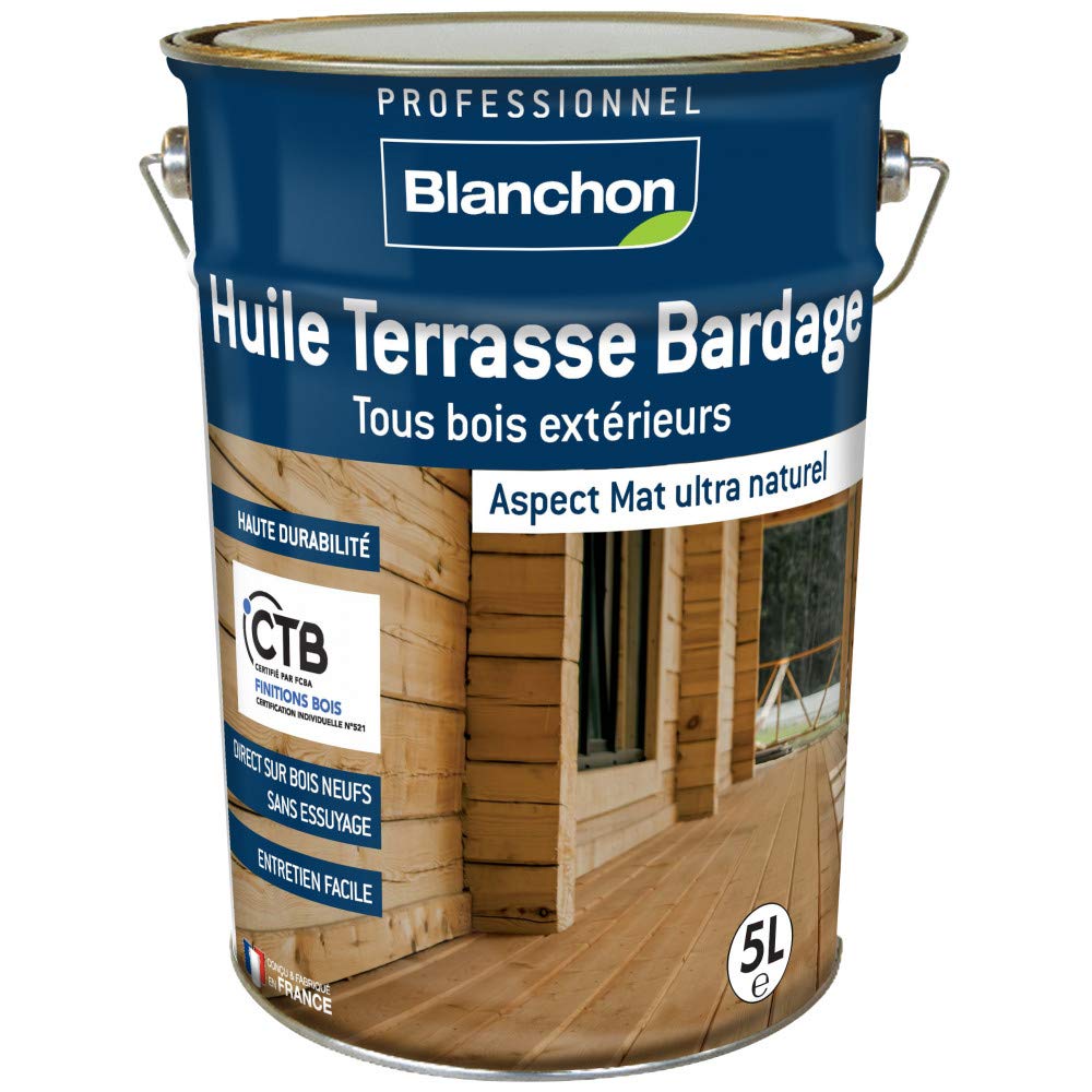 Huile Terrase Bardage - BLANCHON - 5 Litres - Bois naturel