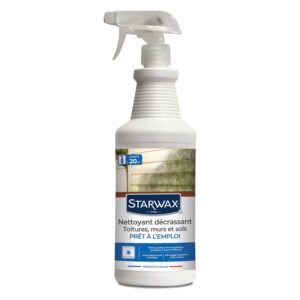 STARWAX Nettoyant Décrassant pour Toitures, Murs, et Sols Extérieurs - 1L - Une Formule Performante pour Nettoyer et Décrasser sans Efforts