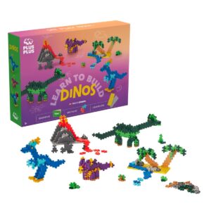 PLUS PLUS - Kit découverte Dinosaures de 600 pièces - Jeu de Construction - PP3918, 3918