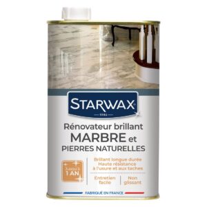 STARWAX Rénovateur Brillant Protecteur pour Marbres et Pierres Naturelles - Protège et Fait Briller - Anti Taches - Effet Longue Durée - Non Glissant - Fabriqué en France - 1L - 30m² environ