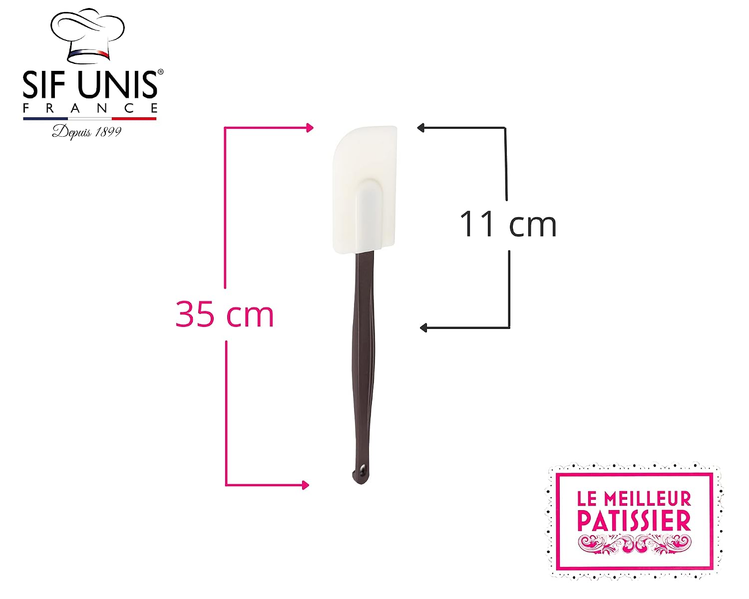 SIF UNIS France — Grande spatule maryse plate silicone 35 cm – Image 2