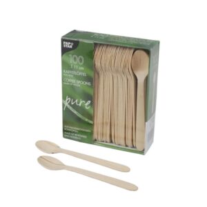 Einweggeschirr & Besteck lot de 100 cuillères en bois de 11 cm