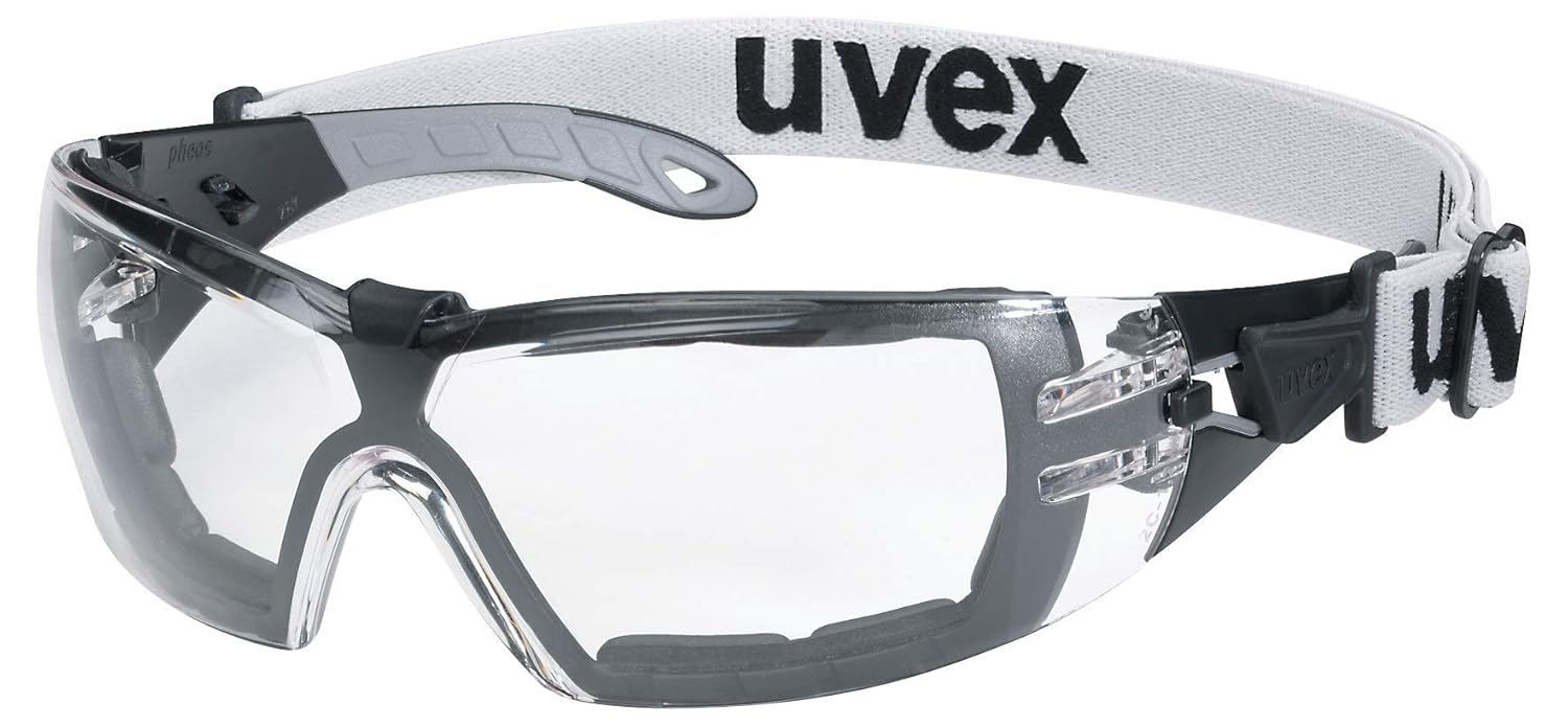 Uvex Lunettes de sécurité Pheos Guard - Supravision Extreme - Transparent/Noir-Gris - anti-buée - pour Homme/Femme