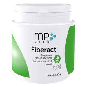 MP Labo Fiberact Pot de 100 g - Soutien du Transit Intestinal pour Chien et Chat - Poudre de Téguments de Psyllium Blond