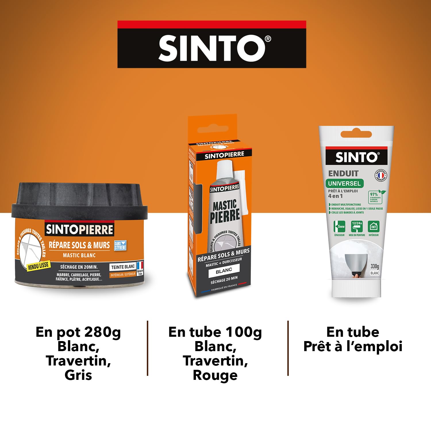 SINTO — Mastic Répare Sols et Murs 100g Blanc – Image 4