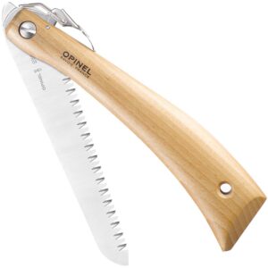 Opinel - Scie N°18 - Lame Dentée 18 cm Acier Carbone, Manche Bois de Hêtre, Crochet de Sécurité, Lame Remplaçable - Idéal Jardinage, Outdoors - Garantie à Vie
