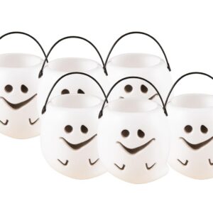 P'tit Clown - Mini Pots - Chaudrons - Parfaits pour Récolte de Bonbons d'Halloween - Lot de 6 (Mini pots fantôme)