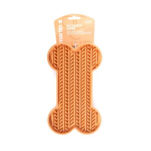 Tapis de léchage en Silicone pour Chien - Forme os - Accessoire apaisant & divertissant, Digestion améliorée, hygiène bucco-Dentaire, ventouses antidérapantes, 22 x 13 cm, 4 Coloris (Jaune)