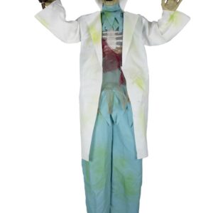 P'TIT CLOWN - Automate Halloween - Animatronique - Animatronics - Décoration Animée, Sonore et Lumineuse - Parfaite pour Une Déco Effrayante - Piles Non incluses (Chirurgien avec tronçonneuse, 178 cm)