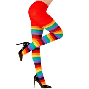 W WIDMANN MILANO Party Fashion - Collants, arc-en-ciel, 75 DEN, accessoire pour costumes de carnaval