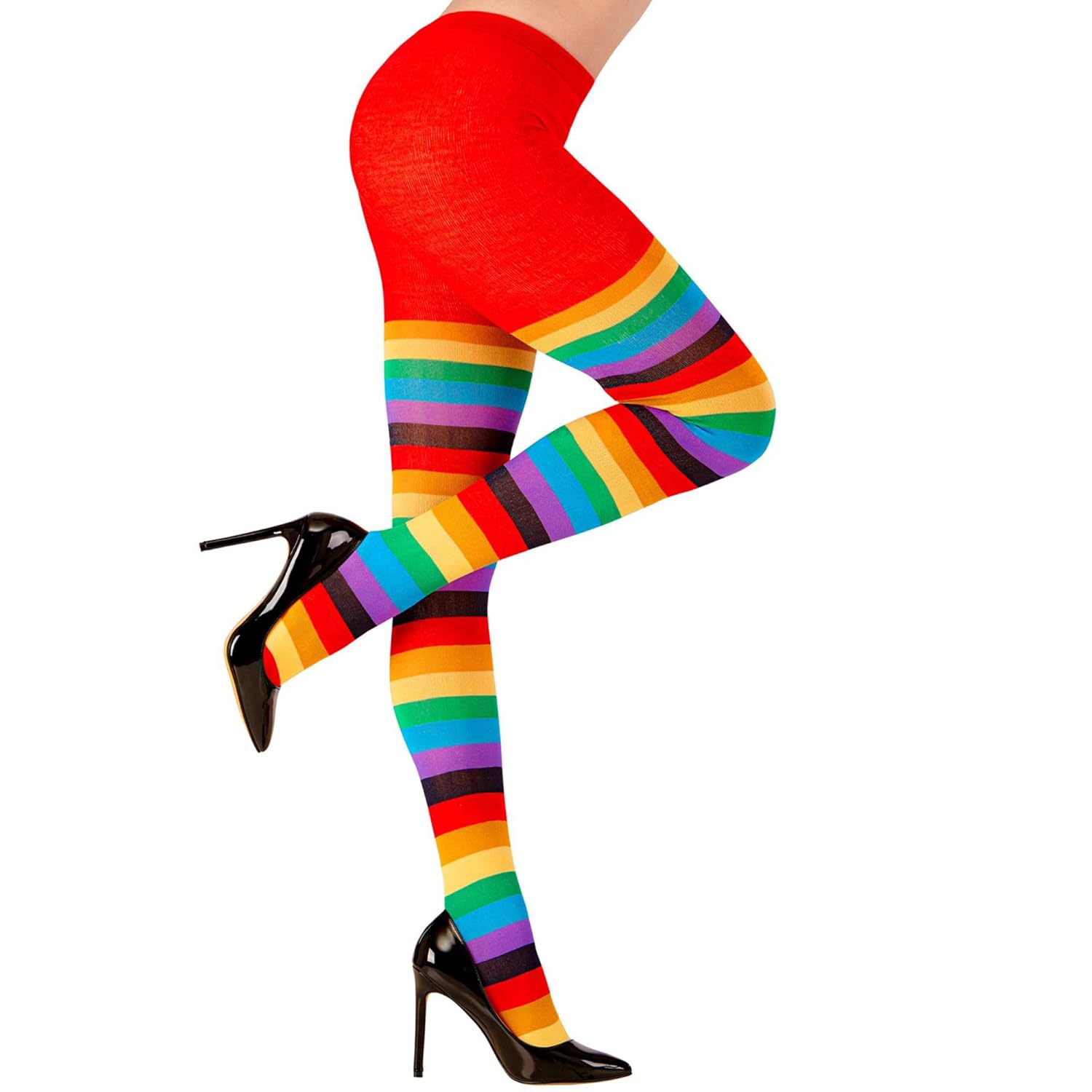 W WIDMANN MILANO Party Fashion - Collants, arc-en-ciel, 75 DEN, accessoire pour costumes de carnaval
