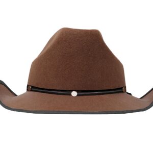 FIESTAS GUIRCA | Chapeau Cowboy en Feutre Marron (Taille Unique) - Accessoire de Costume Cowboy pour Fêtes du Vieil Ouest et Carnaval - Idéal pour Adultes Unisexe - Marron