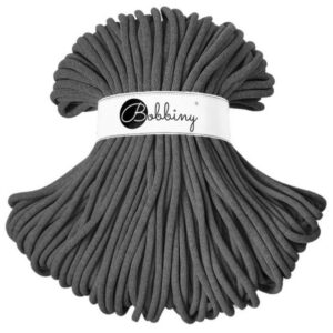 Bobbiny Corde Macramé Tressée Jumbo 9mm (Charcoal) 100m