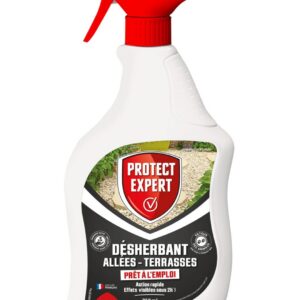 PROTECT EXPERT Pulvérisateur Désherbant - Prêt À L'Emploi - Cours Allées Terrasses - Effets Visibles En 2h - 750ml - Jusqu’à 7,5m² Traités PROCOURPAL750N