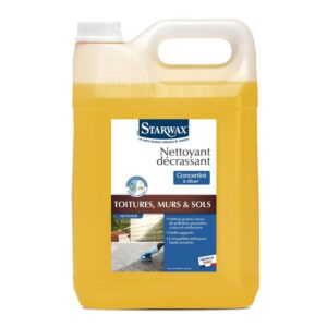 STARWAX - Nettoyant toitures, murs et sols - Concentré à diluer - Nettoie les graisses, les traces -Décapant multi-surfaces - Fabriqué en France - 5L = Jusqu'à 2500 m2