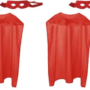 Boland 71050 Costume de héros 2 pièces Taille unique pour adulte Masque et cape Rouge Superman Hero Fête à thème Carnaval