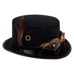 P'tit Clown re95840 - Chapeau Haut de Forme Steampunk avec Lunettes