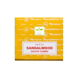 Grenadine Boutique - SATYA Encens Cônes - 1 Boîte de 12 cônes Bois de Santal Sandalwood